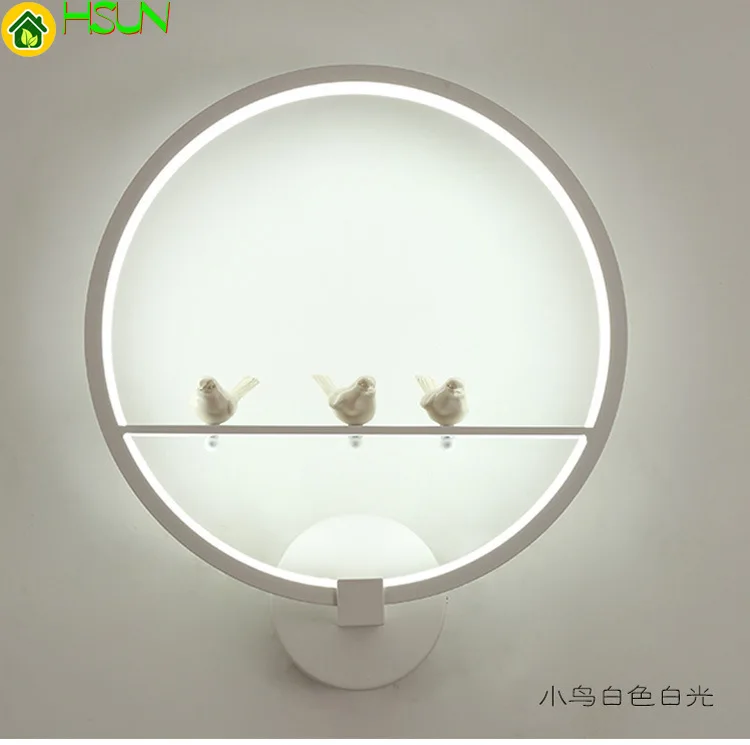 Modorn Led Wall Lamp Hot Inimalist Art Round Lights Angel Dove Couples Indoor Home Decoration Cozy Bedroom Foyerstair Bird