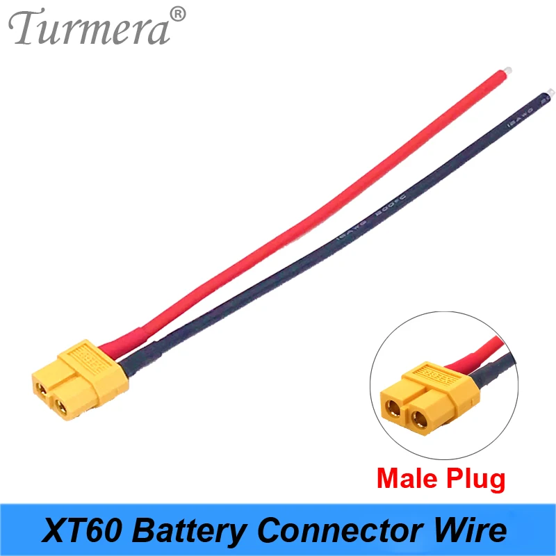 XT60 Battery Male Female Connector Plug with Silicon 16 AWG Wire for 18650 Battery Connector Wire about 15cm Length