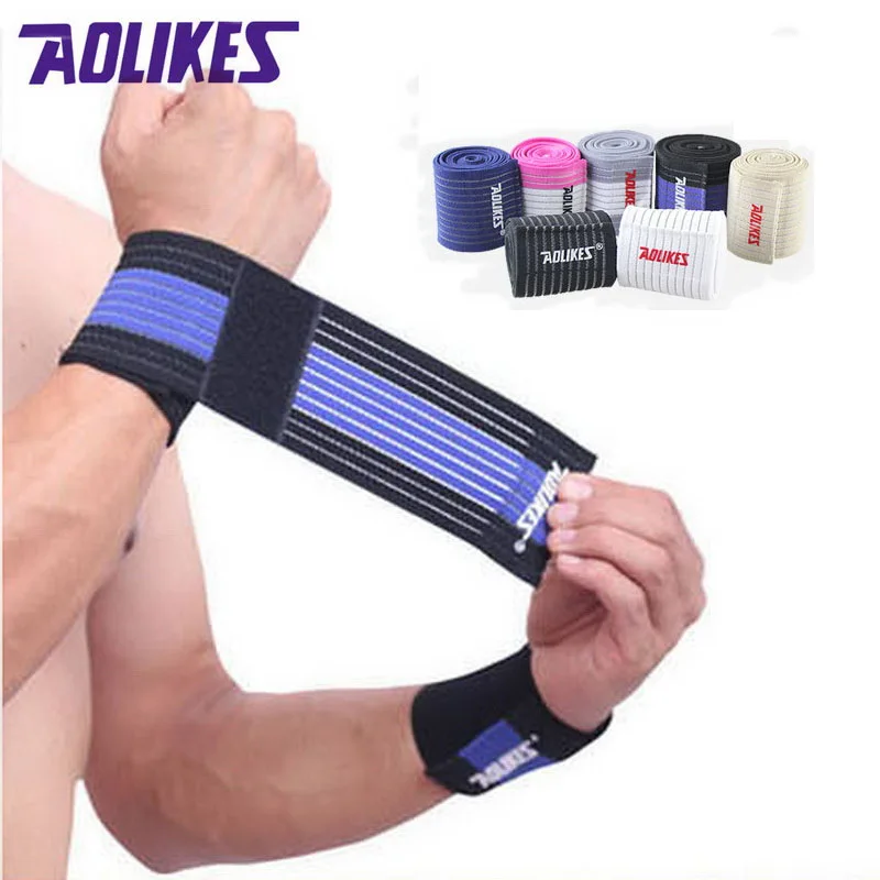 AOLIKES 1 sztuk wrist band mężczyźni kobiety bandaż elastyczny na pasek na nadgarstek wrap opaska fitness sport gym wsparcie ochraniacz na nadgarstek