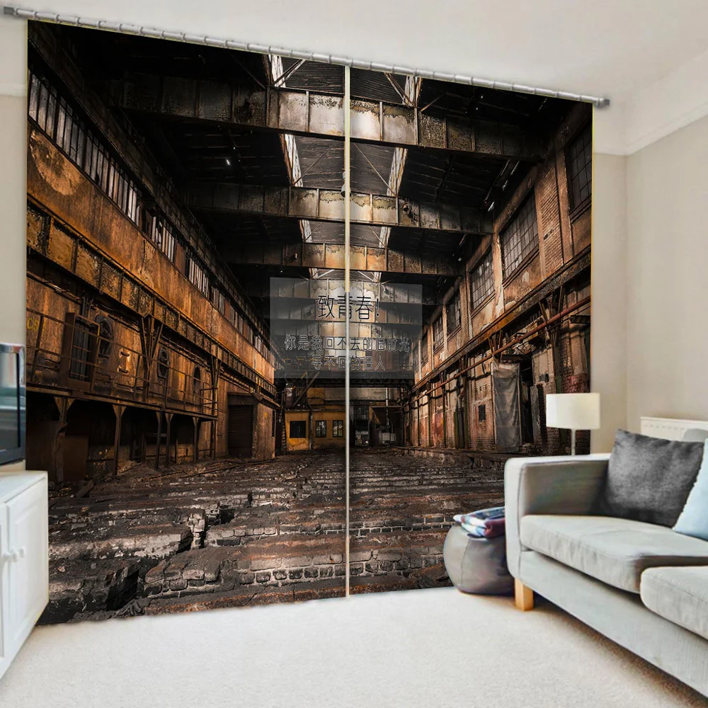 

Luxury Blackout 3D Window Curtains For Living Room Bedroom brown space curtains 3d stereoscopic curtains