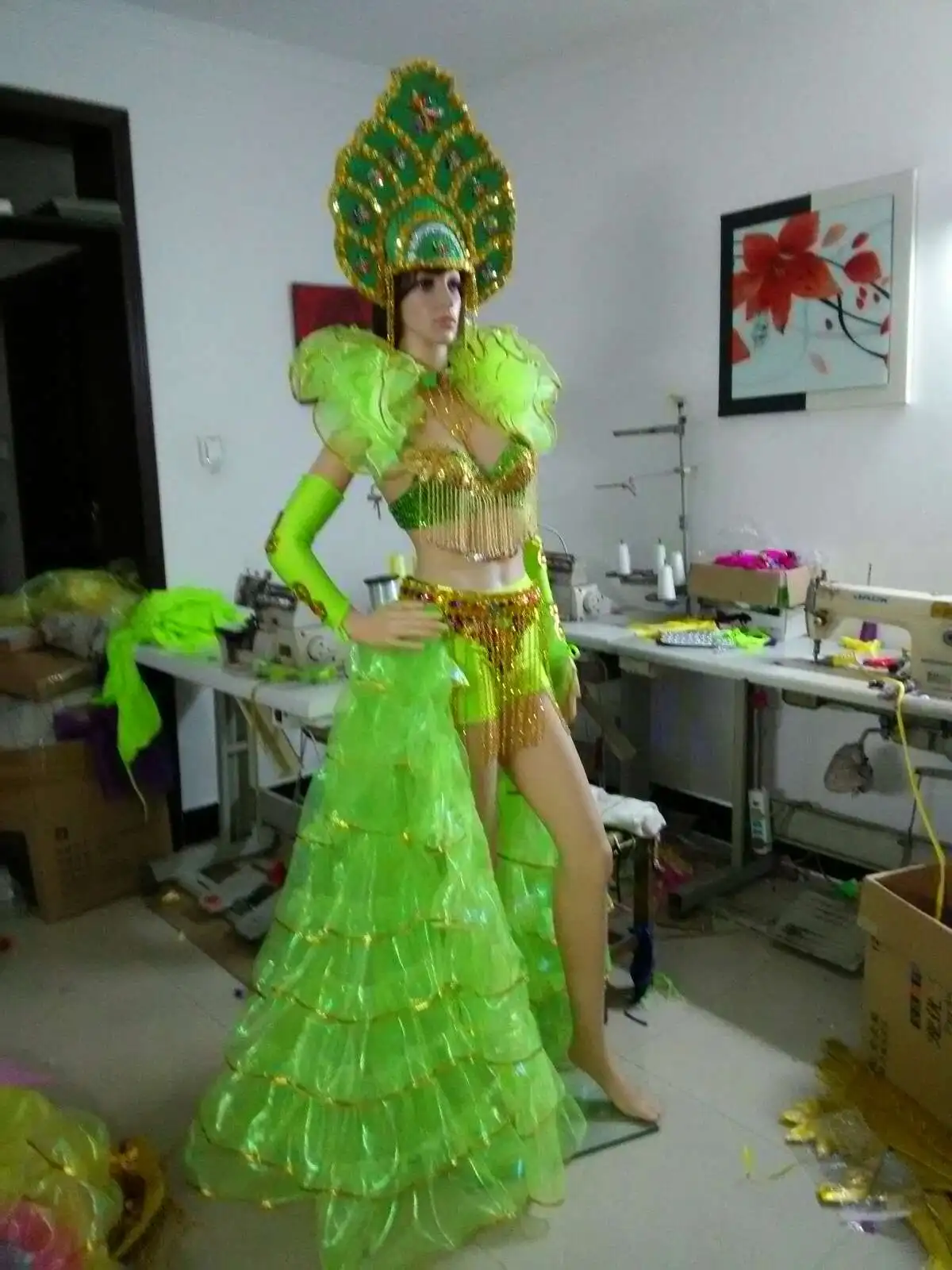 Sexy Opening dance big swing skirt fashion modern Spanish stage dance costume party event carnival performance wear