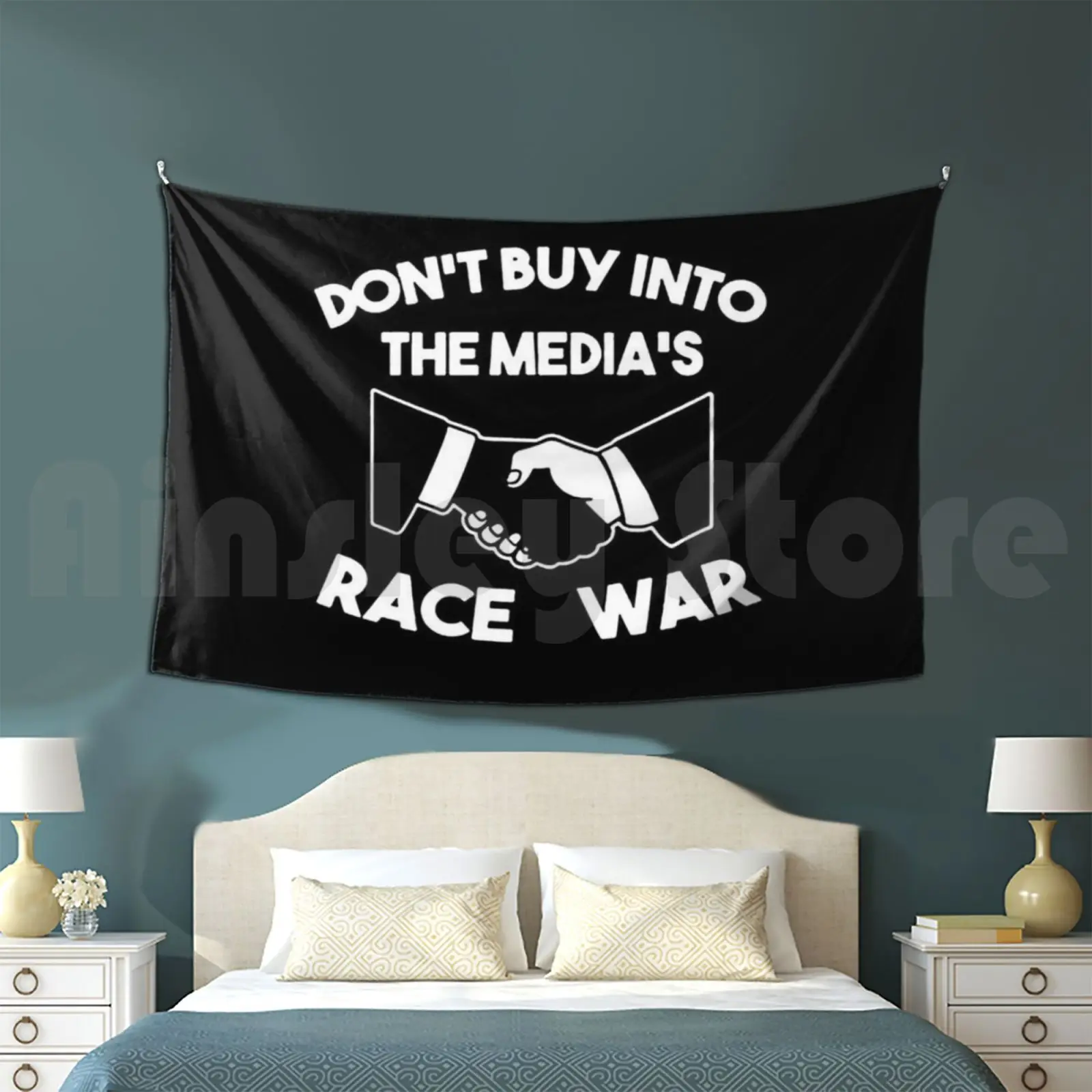 Dont Buy Into The ( Fake News ) Medias Race War! Tapestry Living Room Bedroom Defund The Media Brainwashed