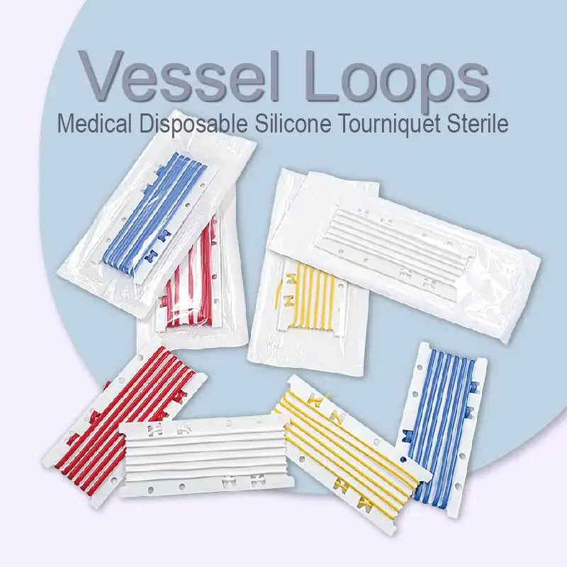 Veterinary Vessel Loop 100% silikon medyczny Wysokiej jakości opaski naczyniowe Czerwony Niebieski Biały Żółty Nowy produkt medyczny 4szt