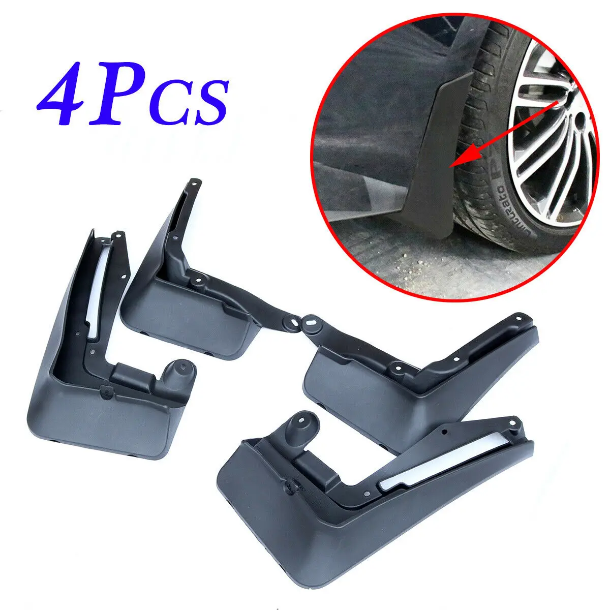 

4Pcs Mud Flaps Splash Guards Wheel Fender Mudflap Fit For BMW 5 SERIES G30 530i 540i 2017 2018 Parts Soft Plastic Front + Rear