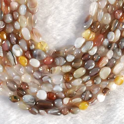 Natural Irregular Botswana Oval Pebble agates loose Beads For Jewelry Making Women Gift Necklace Wholesale