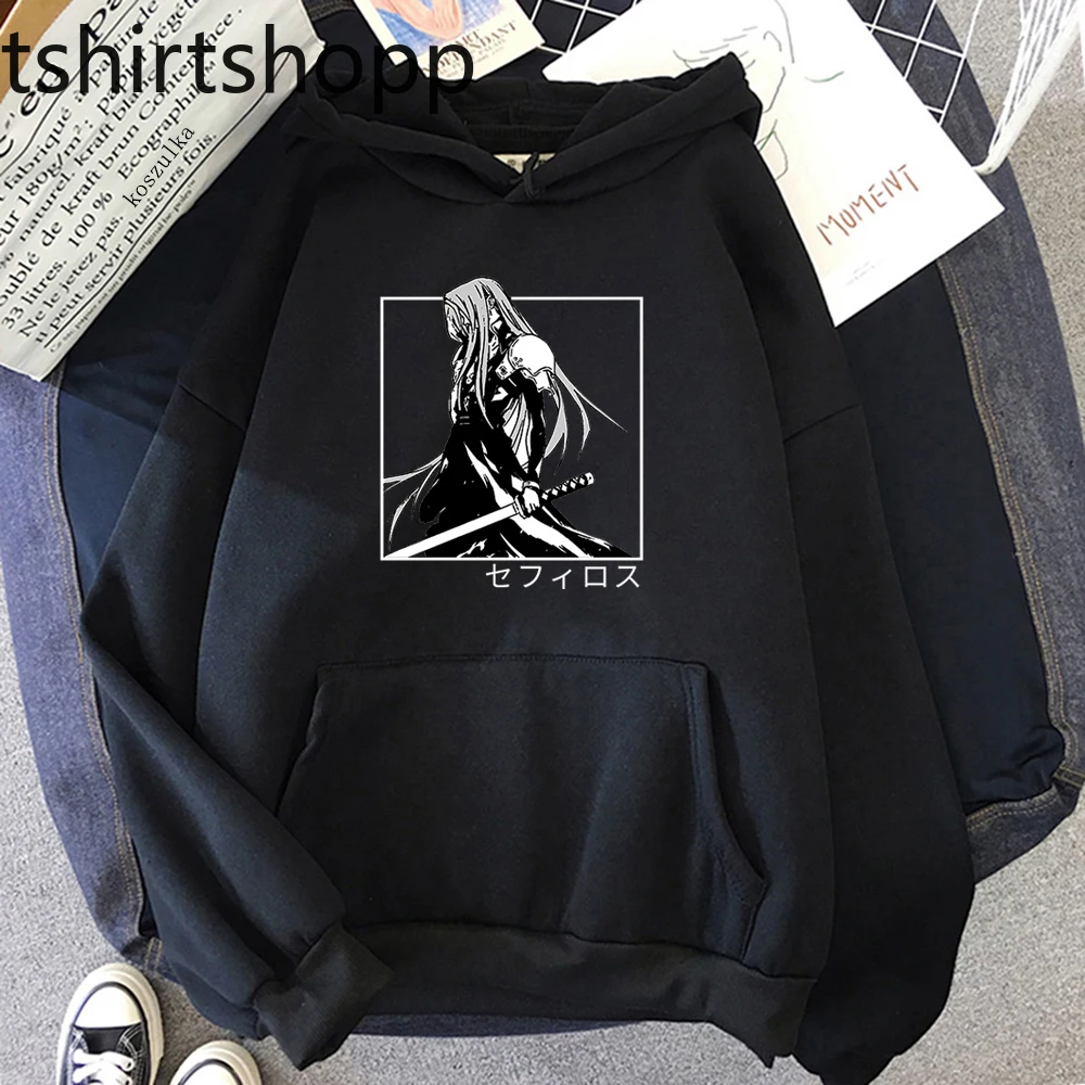 Sephiroth Ffvii Hoodies Anime Game Sweatshirt Vintage Men Women Final Fantasy VII Cosplay Cool Pullover Fleece Hoodie for Teens