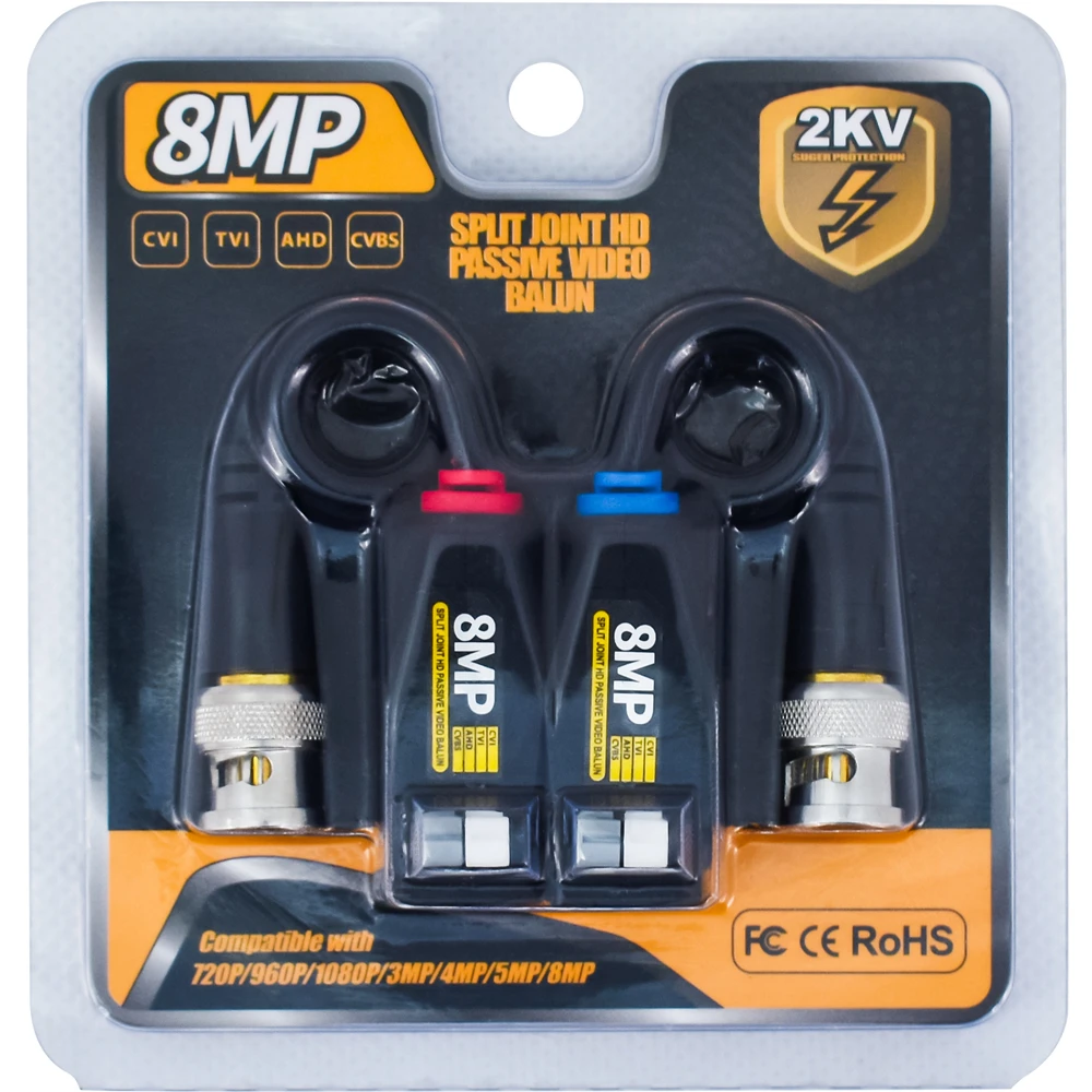 1/2/5/10 Pairs 8MP Passive HD BNC Video Balun Transceiver for CCTV Twisted Pair Cable AHD CVI TVI CVBS Camera Accessories