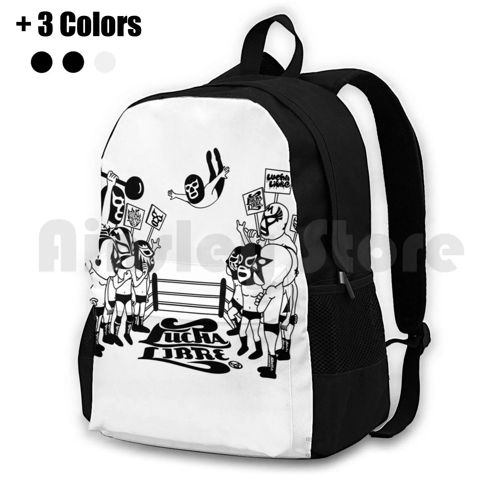 Lucha Libre10 Outdoor Hiking Backpack Waterproof Camping Travel Lucha Lucha Libre Luchador Wrestler Wrestling Character Sports