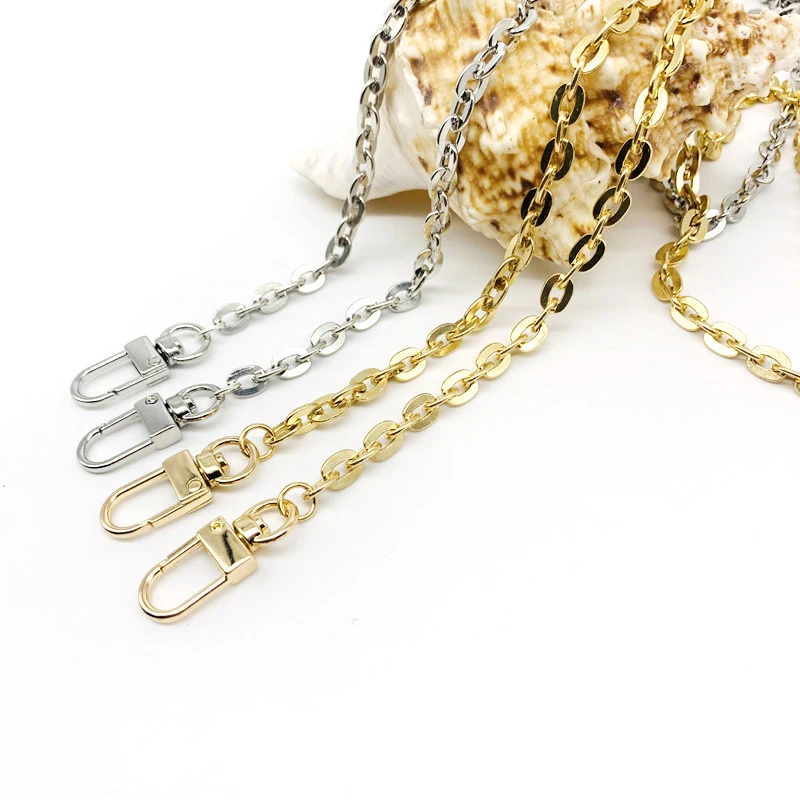 40cm/60cm/80cm/120cm Meatl Bag Chain Gold Silver Chain for Bags Metal Fashion Trimming Chain Bag Accessories Shoulder Bag Strap