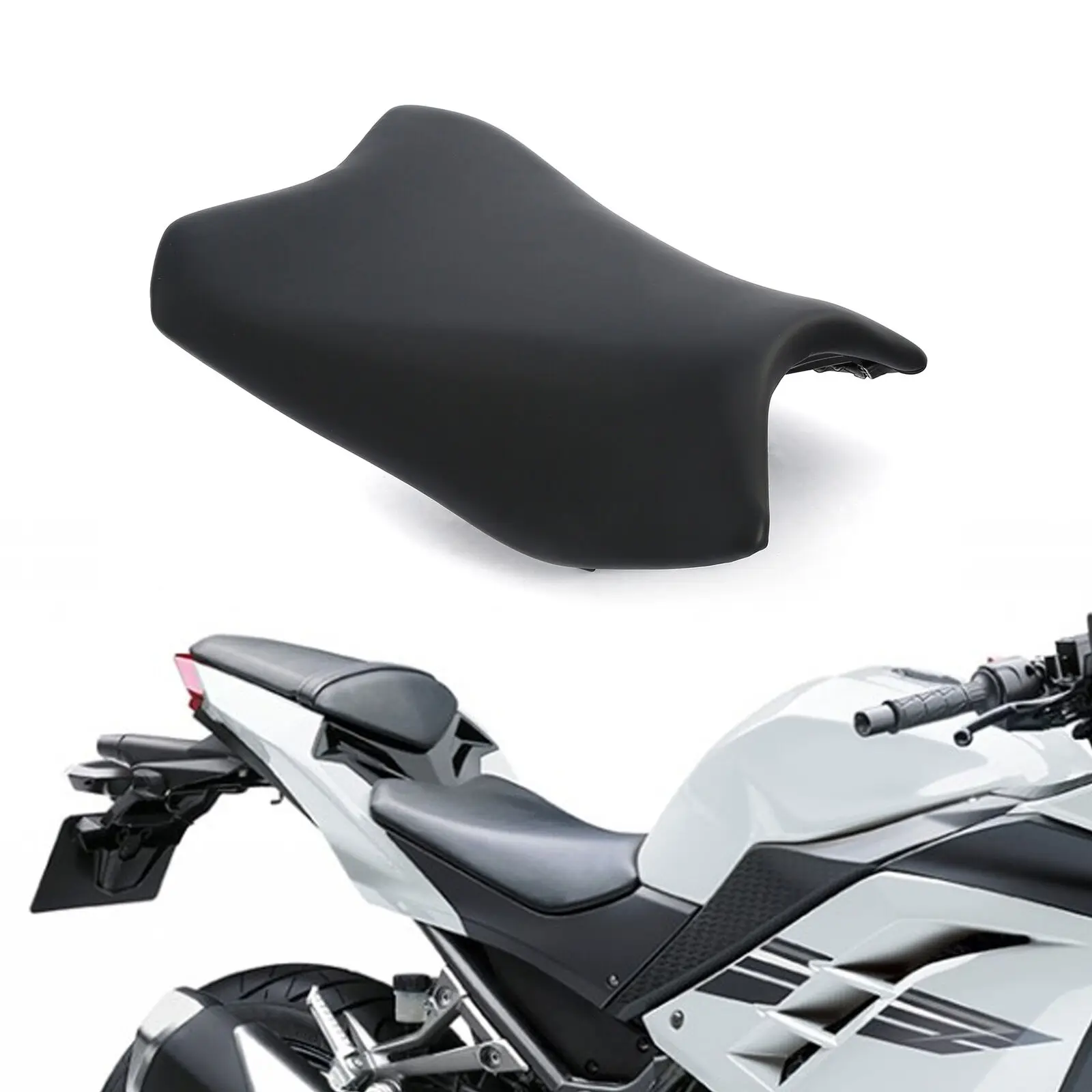 

Motorcycle Black Front Rider Driver Seat Pillion For Kawasaki Ninja EX300 2013-2017 2014 2015 2016