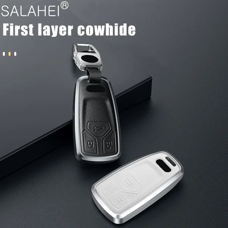 Car Key Cases Cover Shell Fob For Audi A4L A4 B9 Q5 Q7 TT TTS TFSI A5 S5 8S 2016 2017 2018 2019 2020 2021 Keychain Accessories