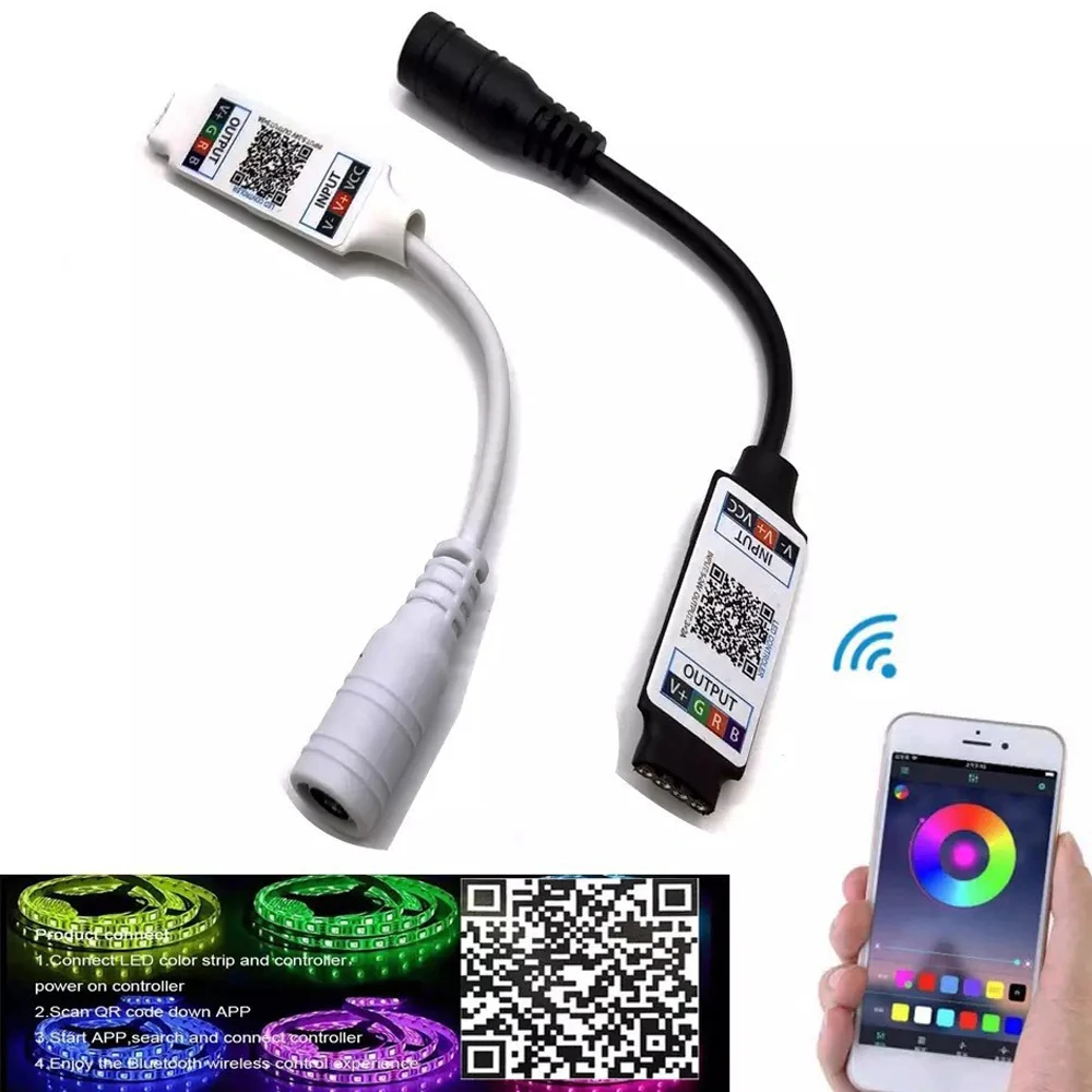 5-24V DC Mini Bluetooth compatibile RGB Colorful Music Controller Phone APP Smart Control per RGB SMD LED Strip
