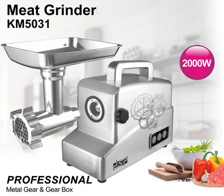 Electric Stainless Steel 2000W Commercial Heavy Duty Grinder Housing Food Processor Simple Operation and Easy Cleaning