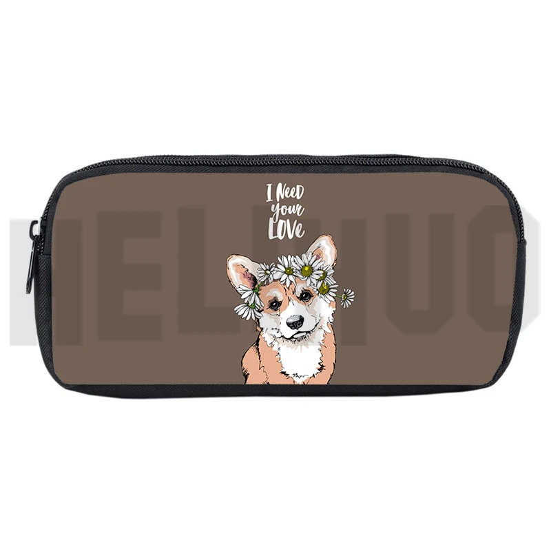 Anime Stationery School Supplies Cute Korgi Pencil Case Pet Dogs Makeup Box Pouch 3D Welsh Corgi Pembroke Pen Bag Cosmetic Bag