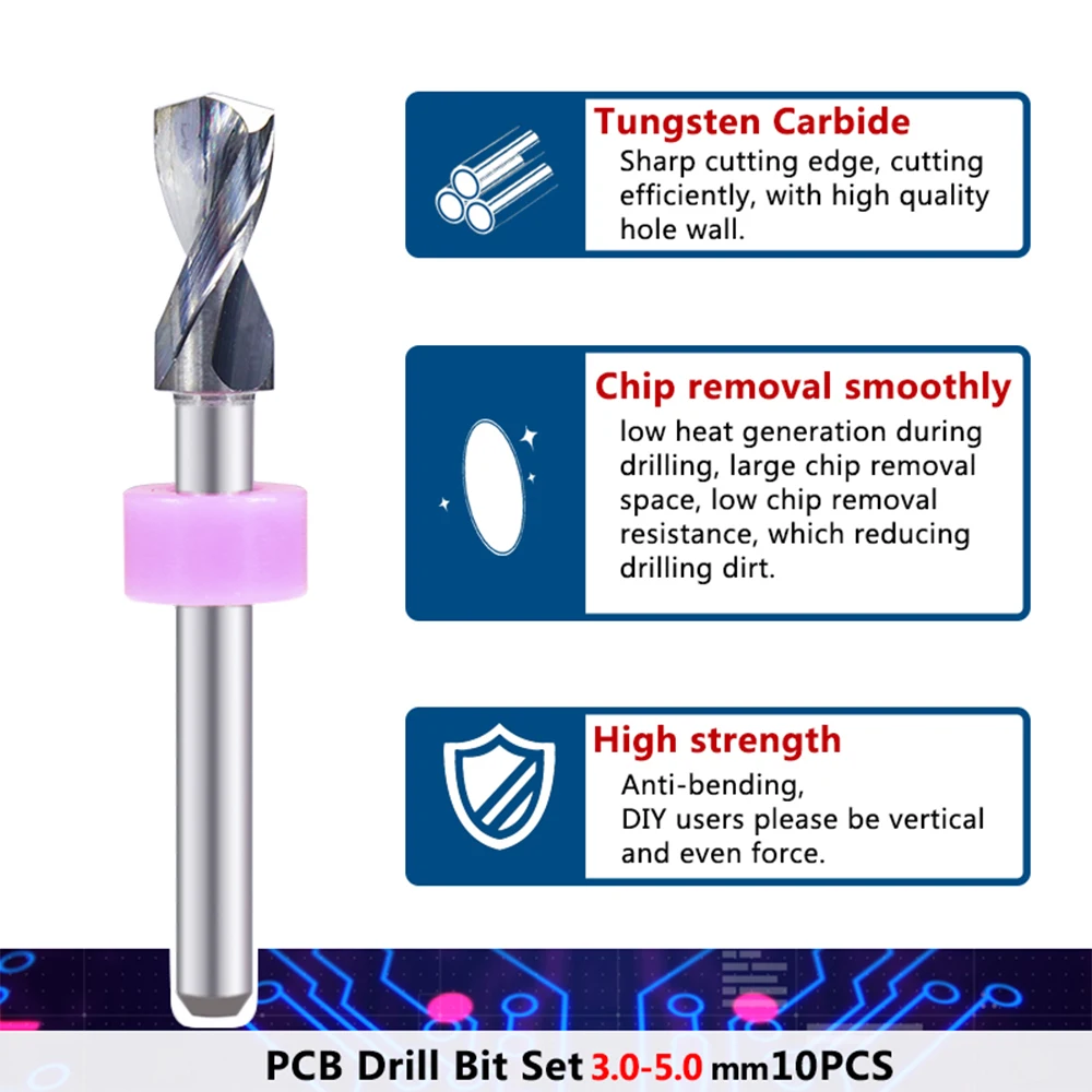 carbide drill bit 3.1-4.2mm pcb circuit board drill bit assembly