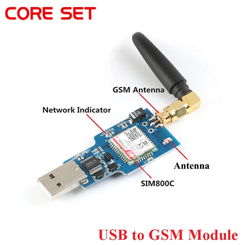 USB to GSM Module GSM GPRS SIM800C SIM800 Module For Wireless Bluetooth-compatible Module SMS Messaging With Antenna Quad-band