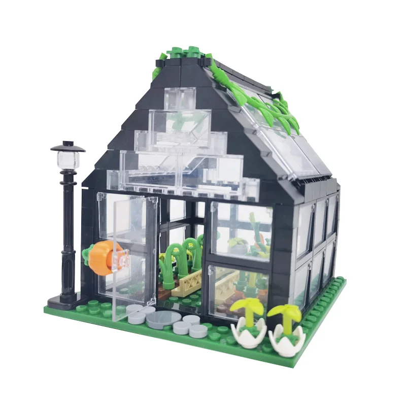 

Glass House Building Blocks Set with Baseplate Compatible City Friends Bricks Toys Hobbies for Children MOC Girls Boys Xmas Gift