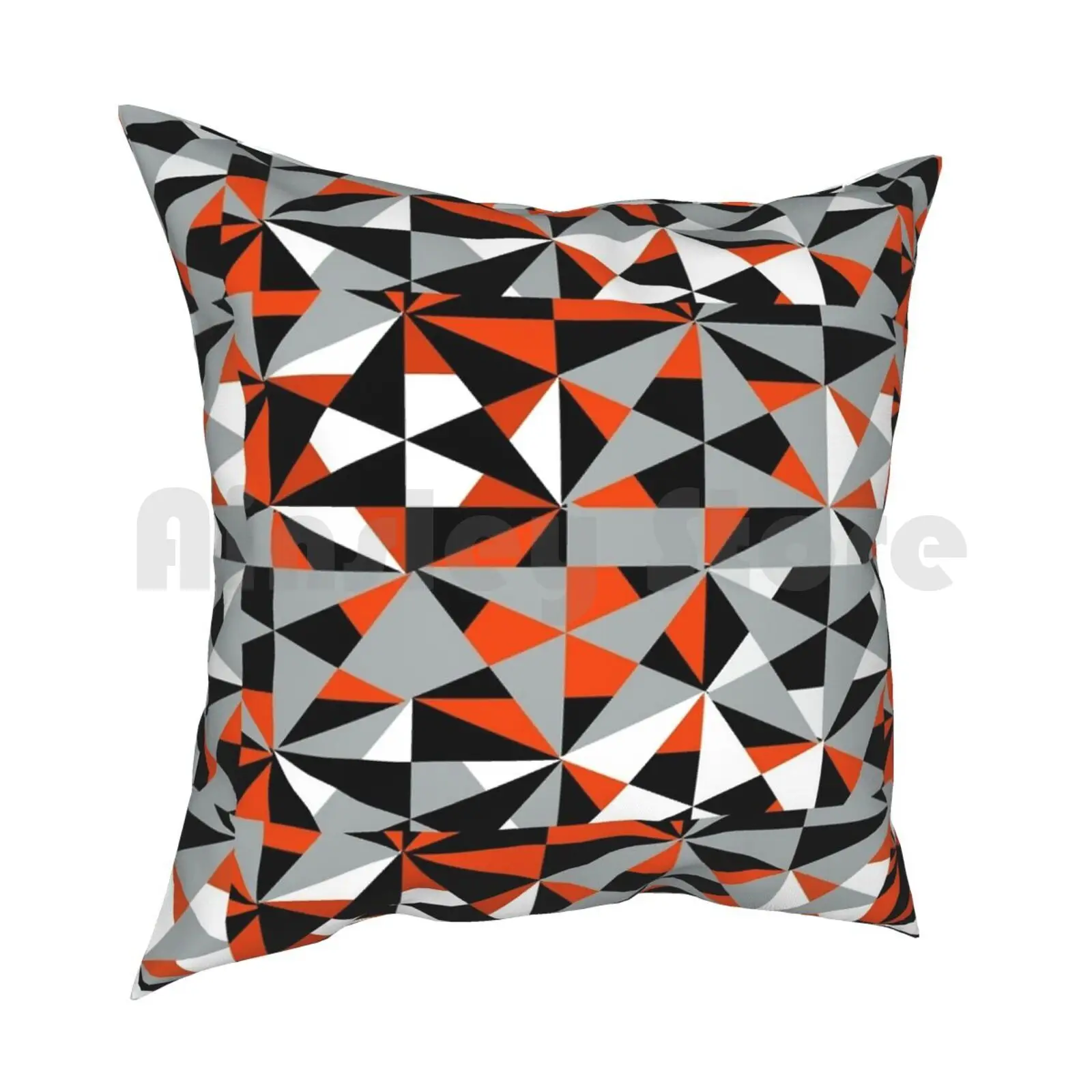 Funky Modern Orange Black White Grey Geometric Abstract Angle Shapes Pattern Pillow Case Printed Home Soft DIY Pillow cover