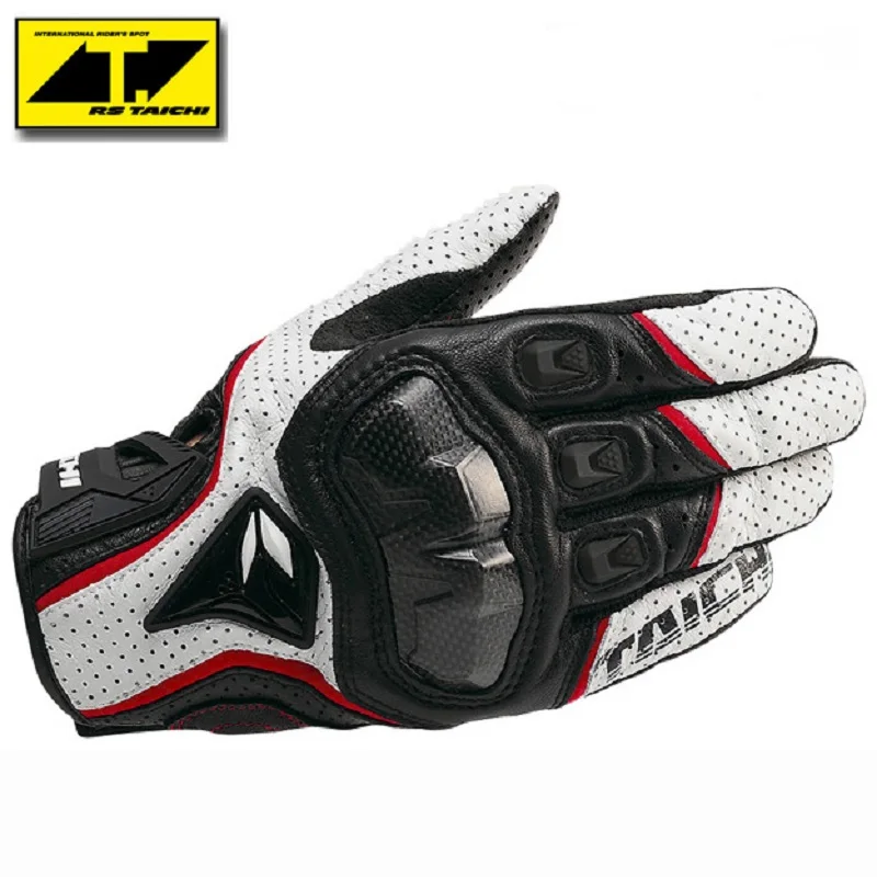 TAICHI RST390 motorcycle racing carbon fiber breathable gloves off-road motorcycle racing perforated leather protective gloves