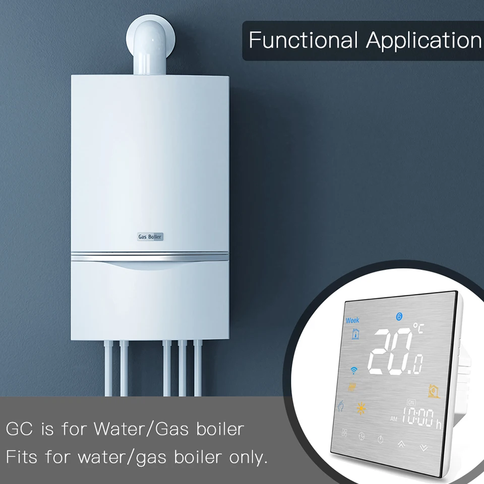 WiFi Smart Thermostat  Temperature Controller for Water/ Gas Boiler  Smart Life Tuya APP Works with Alexa Google Home.