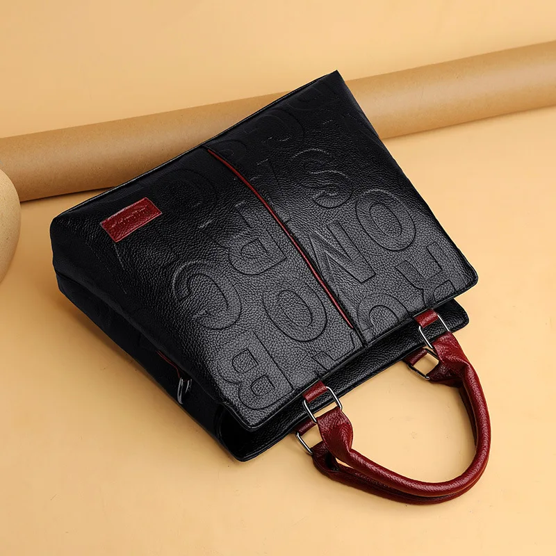 Fashion Letter Handle Bag Women PU Leather Shoulder Bag Large Capacity Handbag Designer Brands Crossbody Bag Lady Purse Femme