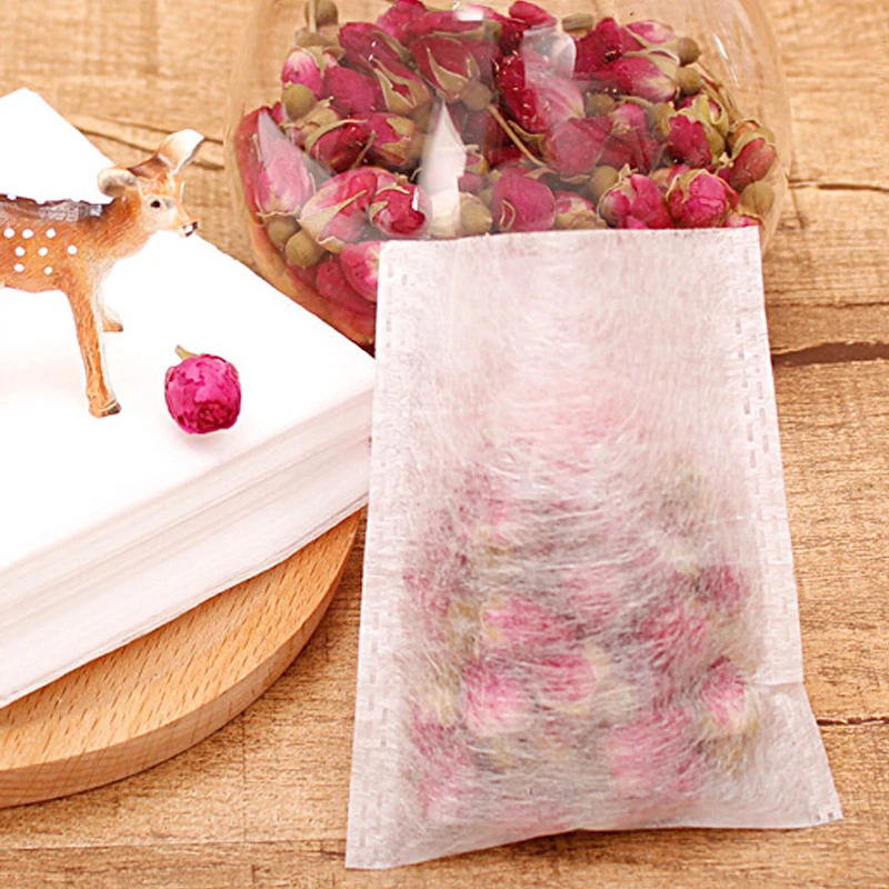 500pcs/lot PLA Biodegraded Tea Filter Environmental Natural Corn Fiber Heat Sealing Tea Bag