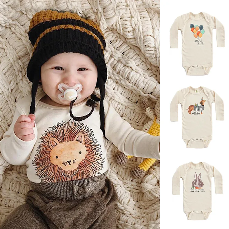 

Cute Cartoon Toddler Rompers Jumpsuits Boys Girls Long Sleeve Cotton Romper Autumn Newborn Infant Baby Clothes Outfits