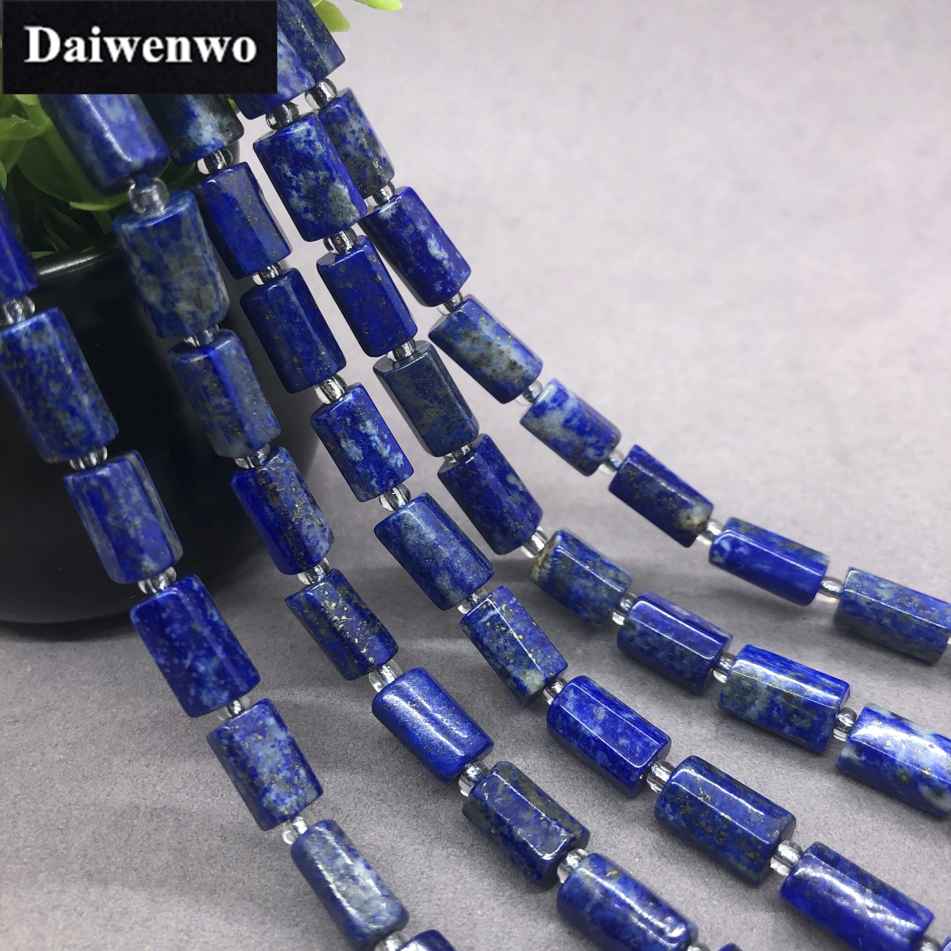 

Lapis Lazuli Prism Cube Beads Natural Loose Stone Spacer Diy for Jewelry