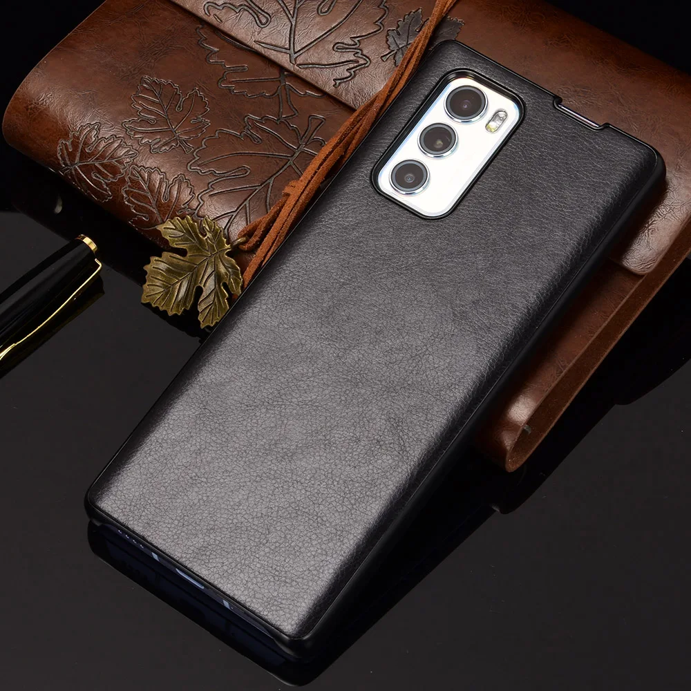 For LG Wing Case Luxury Litchi Striae PU Leather Hard Back Cover ShockProof Case For LM-F100EM, LM-F100VM Protective Phone Cases