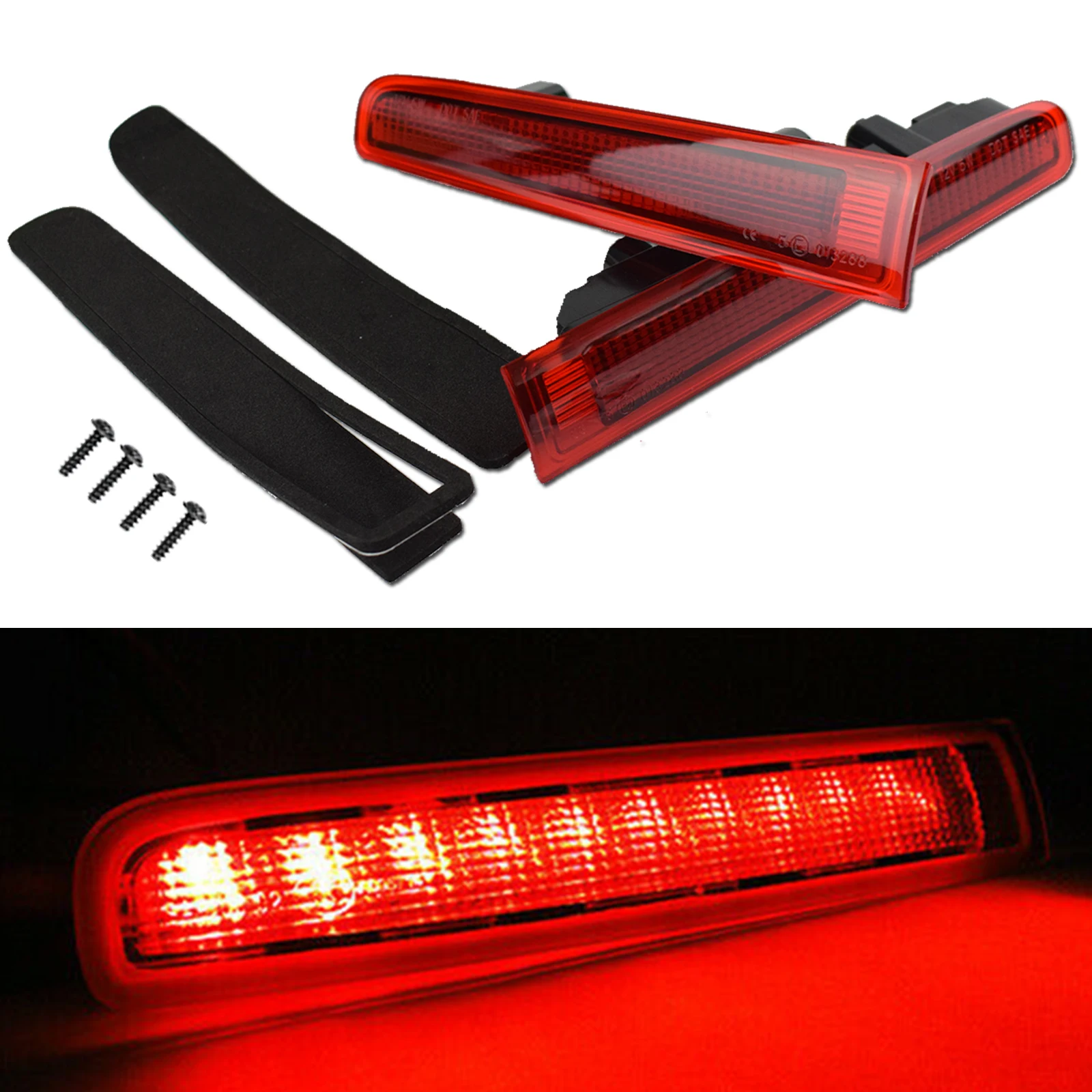 2x Rear Barn Door Third Stop Light additional High Level Brake Lamp Mount Stop Light For VW T5 T6 Transporter Caravelle Multivan