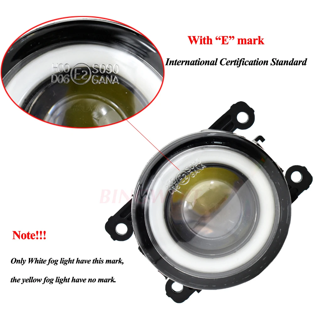 2PC/Pair Super Bright LED Fog Light With Angel Eye For Ford Focus MK2/3 Fusion Fiesta Tourneo Transit 2006-2015