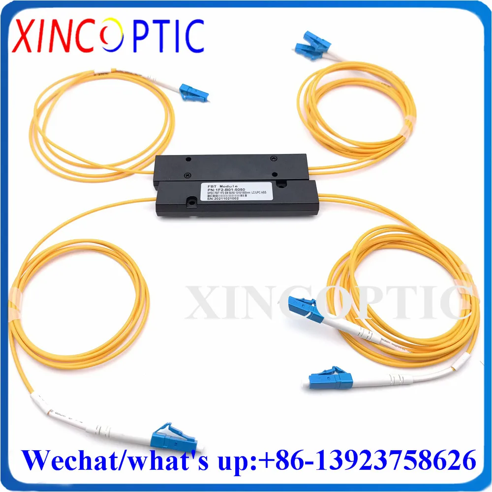 1x2 LC FBT Fiber Coupler,1*2 50/50 40/60 45/55 30/70 20/80 1/99 5/95 10/90 15/85 Single Window 1310nm Fibre Optic FTTH Splitter