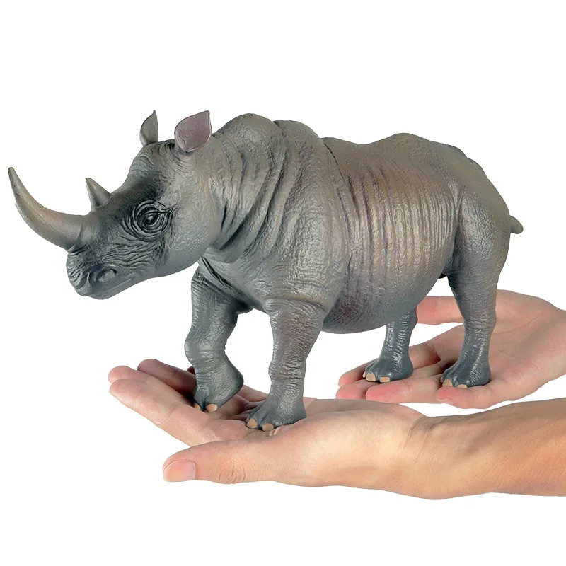 Large Simulation PVC Jungle Wild Animal Zoo Elephant Lion Tiger Rhino Model PVC Action Figures Educational toy for children Gift