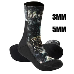 Calcetines de buceo de 5mm/3mm, botas de neopreno impermeables, calcetines de camuflaje antideslizantes para playa, calcetines cálidos para buceo, natación y surf