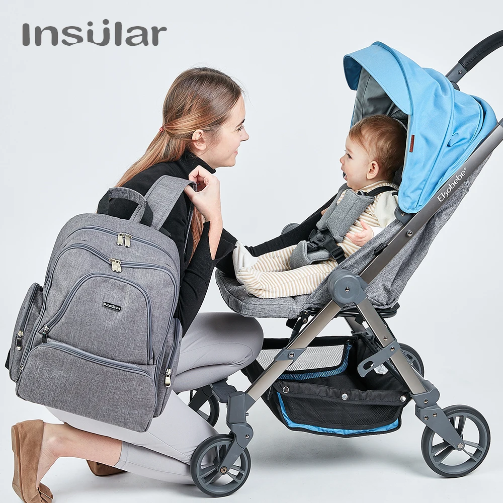 Large Capacity Diaper Bag Travel Backpack for Mommy Maternity Nappy Organizer with Nursing Pouch Printed Baby Care Bag
