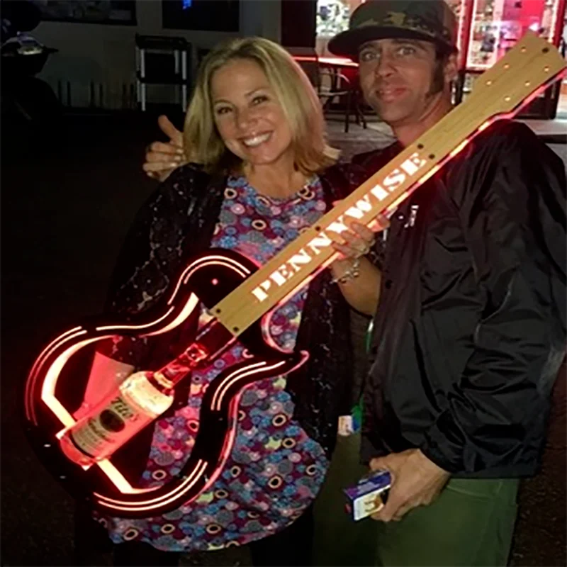 

Custom Logo LED Guitar Display VIP Bottle Presenter for Night Club