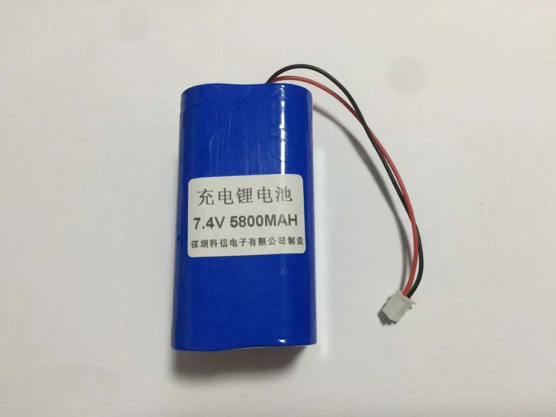 Home furnishings 18650 li-ion battery rechargeable battery 5800 mah 7.4 V belt plug 2 series 2 and fishing