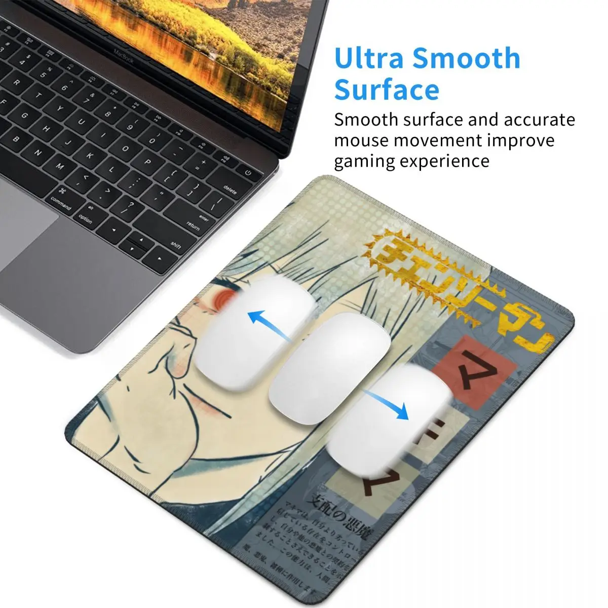 Chainsaw Man Makima แผ่นสแควร์ลื่นยาง Mousepad สำหรับเกมโต๊ะคอมพิวเตอร์ Harajuku Anime Manga Mouse mat