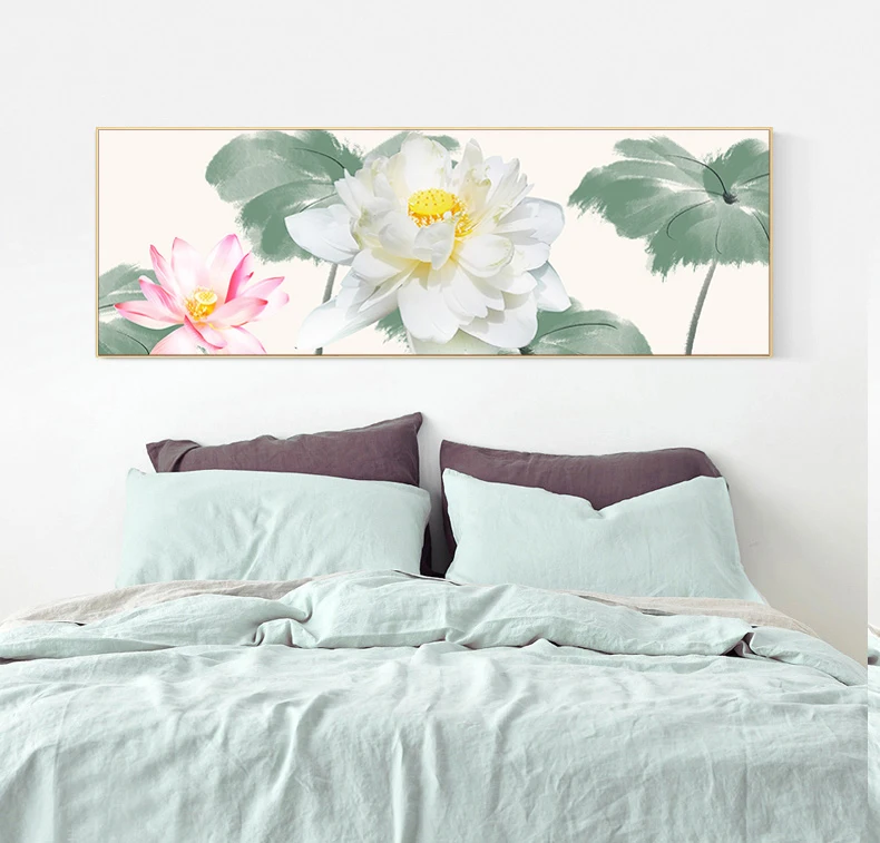 EECAMAIL DIY New Diamond Painting Modern Bedroom Bedside Elegant Lotus Full Diamond Cross Stitch Living Room Diamond Painting