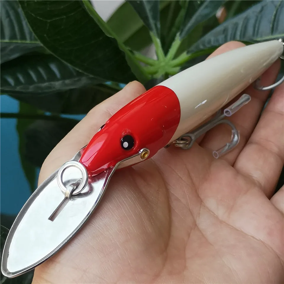 Swolfy 1pcs 130mm/32,5g 185mm/60g Troll ing Thunfisch Angel köder große sinkende See köder Elritze lockt Fisch köder vmc Haken – Detail 11