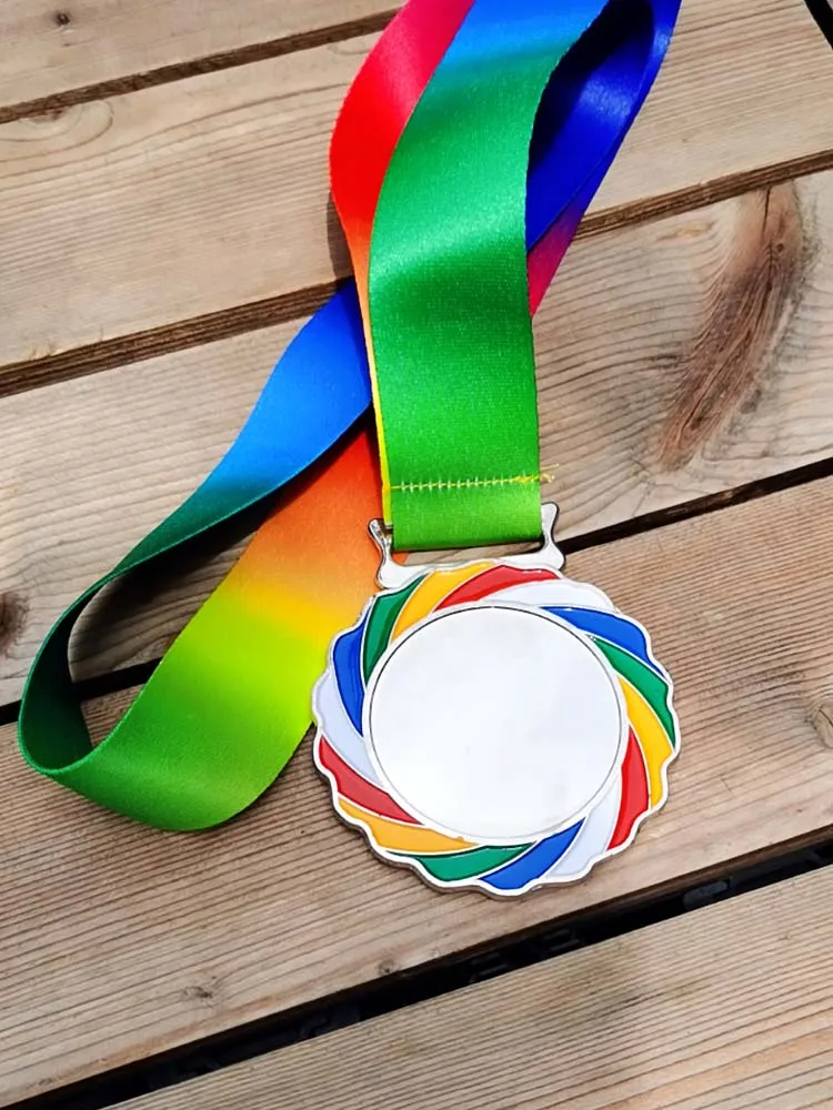 Blank Medals Ear of Color Sun Medal with Color Ribbon70mm Gold Silver Copper Color Medal
