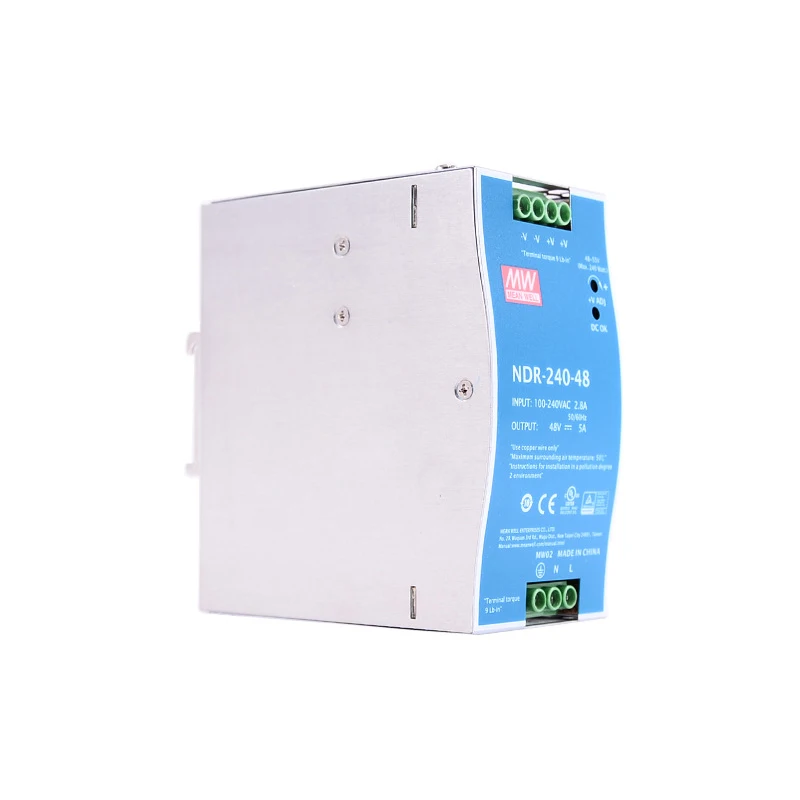 

Original Mean Well NDR-240-48 meanwell DC 48V 5A 240W Single Output Industrial DIN Rail Power Supply