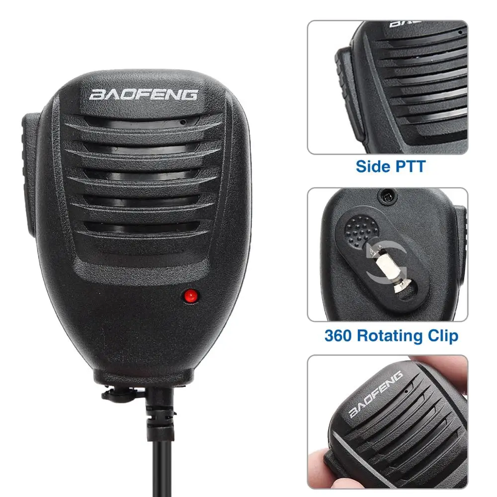 Baofeng Walkie Talkie UV-5R Microphone Speaker MIC 2 Pin Handheld For Baofeng BF-888S UV-21 PRO Quansheng UV K5 K6 Accessories