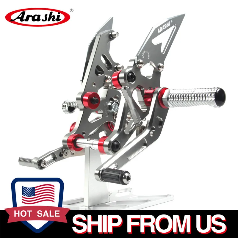 For YAMAHA MT07 Adjustable Footrest Foot Peg MT FZ 07 2014 2015 2016 2017 2018 - 2021 Rider Rear Sets Rearset Footrest  US Stock