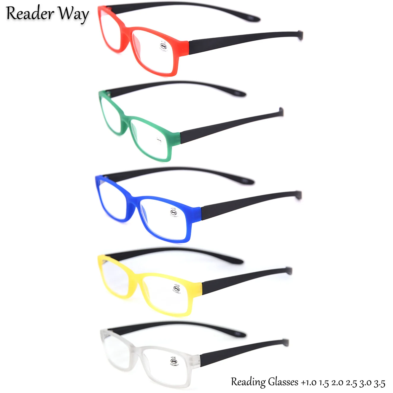 5 Pack Reading Glasses for Men Women Small Frame Hang on Neck, Fashion 5 Colors Presbyopic Eyeglasses 1.0 1.5 2.0 2.5 3.0 3.5