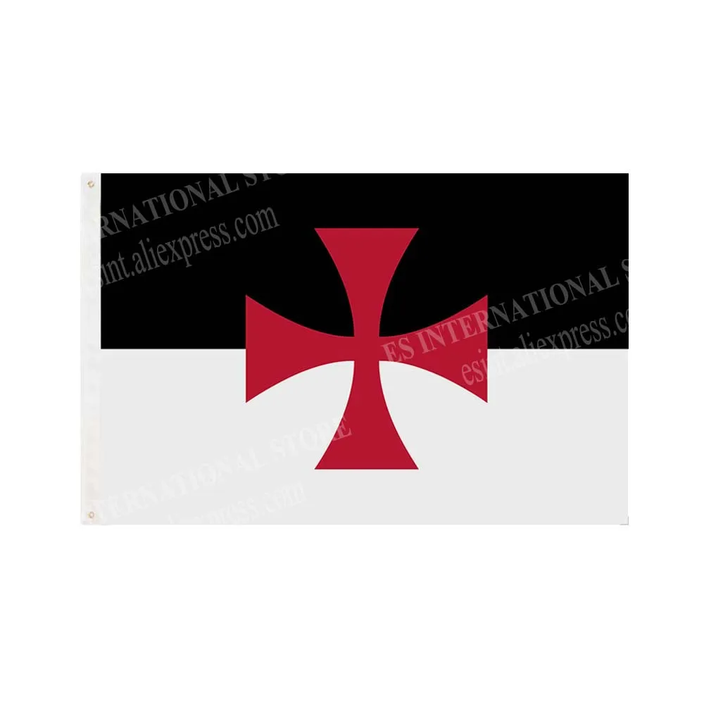 Knight Templar Flag Red Cross Mason Flag 90 x 150cm 3 x 5ft Custom Banner Metal Holes Grommets Indoor And Outdoor