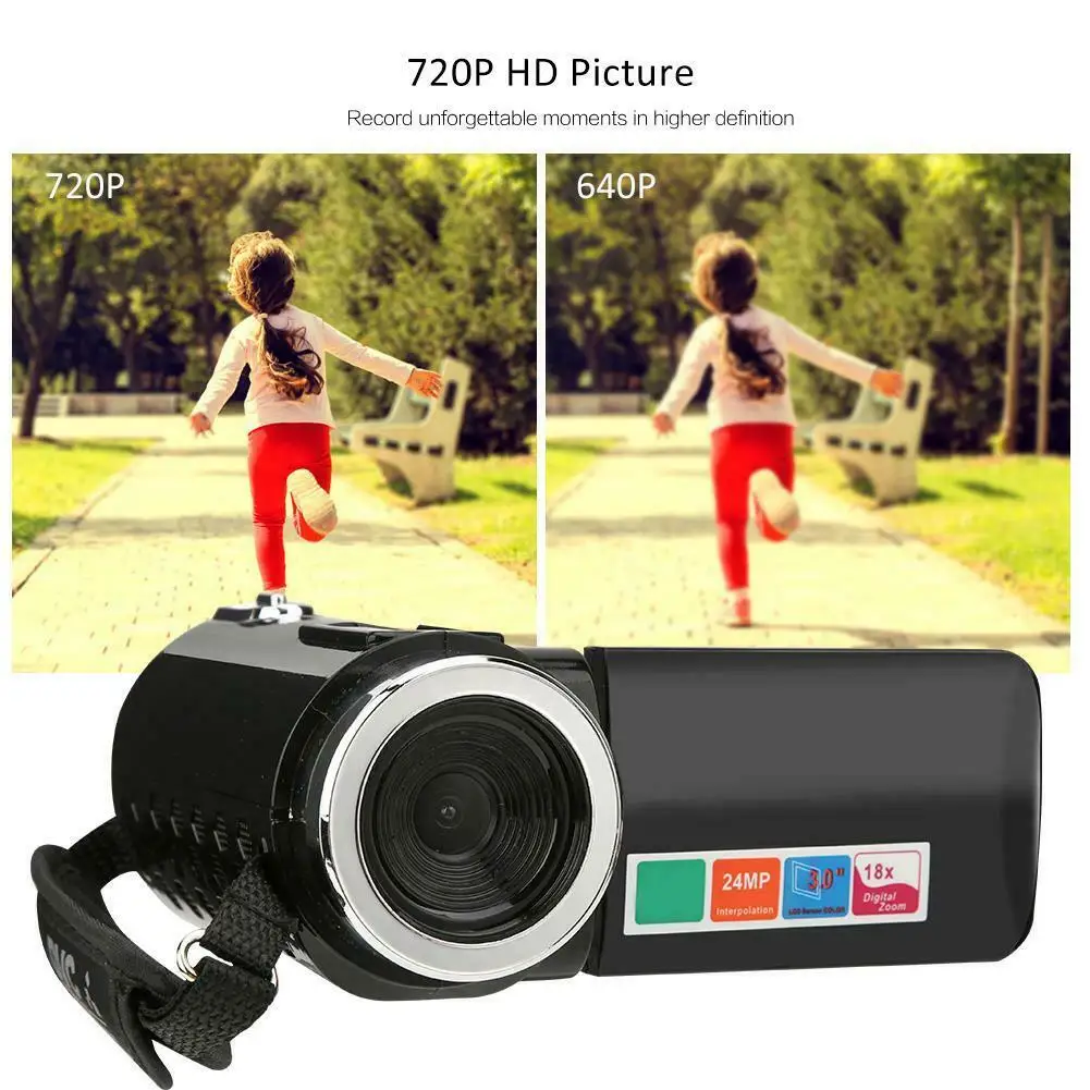 Professional 4K HD Camcorder Video Camera Night Vision 3 Inch LCD Touch Screen 18x Digital Zoom Camera with Microphone