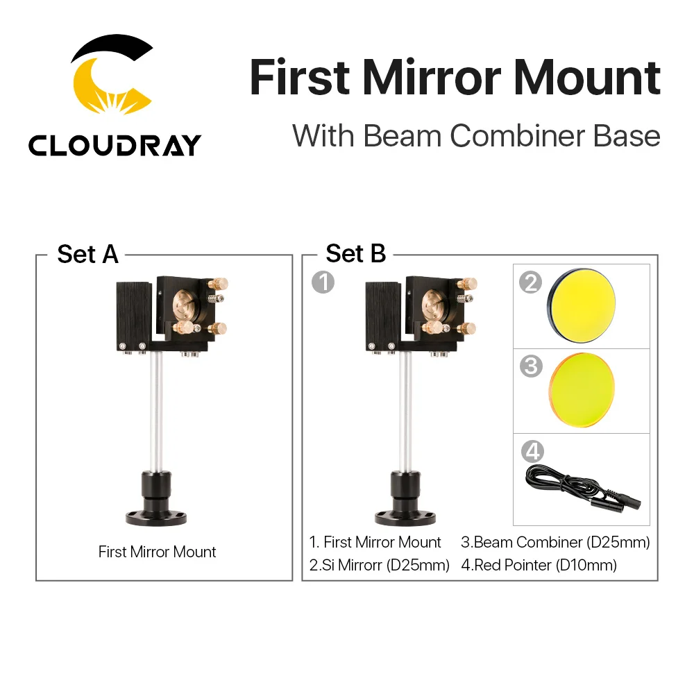 E Series:  First Mirror Mount Include Beam Combiner For CO2 Laser Engraving Cutting Machine