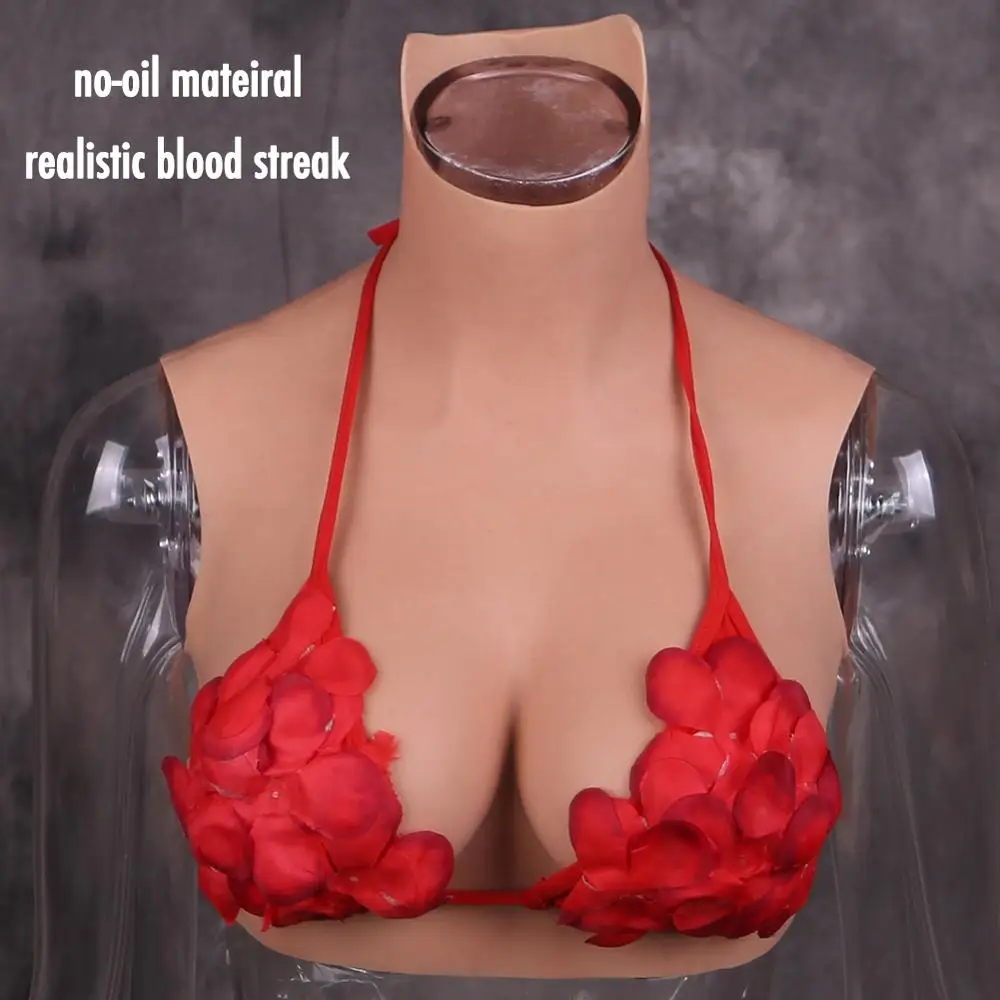 

Dokier realistic blood streak silicone crossdressing E cup breast forms with realistic boobs for crossdresser drag queen sissy