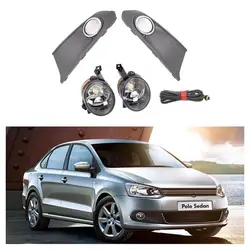 Front LED Fog Light Fog Lamp Grille Harness Assembly For VW Polo Vento Sedan Saloon 2011 2012 2013 2014 2015 2016 Car-styling